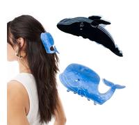 2PCS Whale Shark Hair Claw Clips, Cute Animal Acetate Claw Clips Non-Slip Hair Grip Clamps Strong Hold hair Accessories for Women Girls