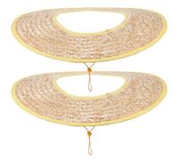 2pcs Wheat Straw Hard Hat Sun Shade Visor for Safety Helmets | Lightweight Fit, Glare Reduction and Sunburn Prevention, for Utility Workers, Gardening Tasks, Fishing Random Color