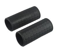 2Pcs Wheelbarrow Rubber Handles 122 x 42mm, Black Round Tube Replacement with Non-Slip Groove for Secure Grip, Weatherproof Plastic Handle Covers for Garden and Job Site Use