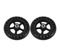 2pcs Wheelchair 6 Inch Solid Rear Wheel Assembly for Manual Chairs | Iron Rubber Build, Honeycomb Structure, 0.8cm Centre Hole, Black Finish, Shock Damping, Indoor Outdoor Use