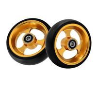 2Pcs Wheelchair Replacement Front Wheels, Anti-Slip Rollator Walker Replacement Wheels, PU Solid Tires,Aluminum Alloy Wheel Hub(100mm(4inch))