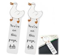 2pcs Whimsical Cute Funny Goose Bookmark for Women & Book Lovers,Elegant S/tainless S/teel M/etal Book Mark,A Unique Reading Gift for Readers,Teachers,Adults,Teens,Friends,Coworkers,Office Supplies,#1