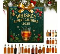 2pcs Whiskey Advent Calendar3D Stereoscopic+airplane Box +24pc，2025 MäNner 24 Tage Ohne Wiederholung, Eine tägliche Verkostungsreise durch die Welt des Whiskys (A-1PC)