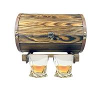 2pcs Whiskey Glass Set With Wooden Barrel Hand Craft Gift For Father's Day Christmas Wedding Boy Frind Man (Barrel Set G)