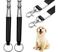 2PCS Whistle For Dogs, High Frequency Dog Whistle,Stainless Steel Dog Whistles ,Dog Training Whistle For Bad Behavior ,Silent Dog Whistle To Stop Barking, Recall Training,With Lanyard(Black)