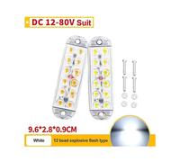 (2PCS, white) 12V 24V 12smd Car LED Strobe Warning Light Emergency Flasher Waterproof Led Signal Lights Grille Flashing LightBar Truck Trailer RV Beacon Lamp