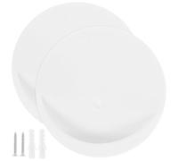 2pcs White ABS Adhesive Rod Holders with Anti Slip Support for Kitchen | Tool Free Setup, No Wall Damage, Smooth Surface, for Fixed Rods and Pantry Rods in Wardrobe Storage