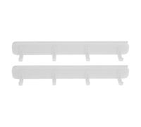 2pcs White Abs Wall Mounted Hat Rack with Row Hooks for Clothes and Coats, Space Saving Organizing Solution for Furniture and Back the Door, Featuring Clean Contemporary Design