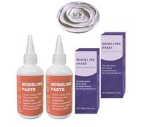 2pcs White Acrylic Modeling Paste 3D Art Texture Paste 3.53oz/100ml, Acrylic Medium for Texture, Sculpting Material Fast Drying Gesso Alternative DIY Crafts Projects, Stencils for Painting