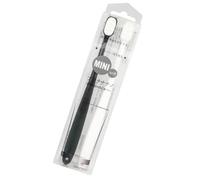 2pcs White and Black Couple Toothbrush Set, Thin Compact Brushes