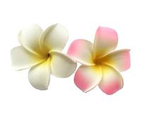 2Pcs White and Pink Hawaiian Frangipani, Foam Head Flower, Party Beach Hair Clip Hair Clips Hair Accessories(7cm)
