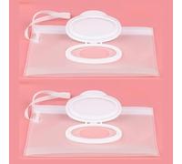 2Pcs White Baby Wipe Case Travel Holder Keeps Wipes Moist Set of On The Go Refillable Dispenser Container,Wet Diaper Wipes Holders Cases Portable Travel,Waterproof Wipe Container,Wipes and Holders