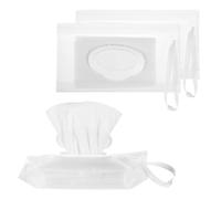 2Pcs White Baby Wipe Case Travel Holder Keeps Wipes Moist Set of Wet Diaper Wipes Holders Cases Portable Travel On The Go Refillable Dispenser Container Waterproof Wipe Container with Sealed for Adult