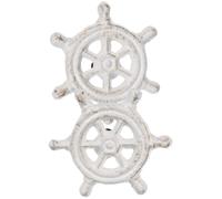 2pcs White Cast Iron Ship Wheel Pull Handle for Cabinet Cupboard