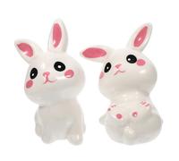 2pcs White Ceramic Rabbit Figurines for Homes, Adorable Desktop Bunny Decoration with Decorative Effects, Not Easy to Scratch, Indoor Desktop Decor