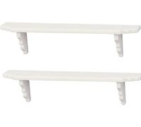 2Pcs White Dollhouse Wall Shelf, 1:12 Scale Miniature Storage Shelf for Kitchen Scene Decor Accessories