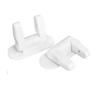 2Pcs White Door Handle Locks 180 Degree Revolving Door Lever Safety Lock Self Adhesive Single Lever Lock for Window, Cabinet