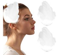 2Pcs White Feather Hair Clip, White Swan Headpiece Feather Headpiece Feather Clip, Feather Hair Piece Swan Lake Headpiece for White Swan Costume, Feather Hair Accessories for Women Bride Wedding