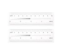 2Pcs White Film Flexible Ruler 4 Inch 0.1mm Scale PET Plastic Folding Straight Ruler Calibration Soft Measuring Tool for Factory, Transparent Drafting Tools Teaching Materials