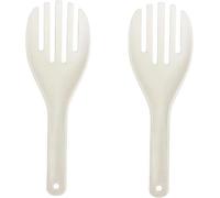 2Pcs White Jumbo Large Plastic Rice Paddle Spatula Scoop Fork-Like, 10.63" (27 cm) Long, Serving Spoons，Rice and Potato Servers, Home and Kitchen