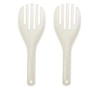 2Pcs White Jumbo Large Plastic Rice Paddle Spatula Scoop Fork-Like, 10.63" (27 cm) Long, Serving Spoons, Rice and Potato Servers