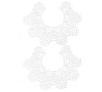 2pcs White Lace Neckline Collar Applique for Couture DIY Clothes
