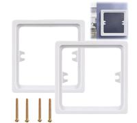 2PCS White Light Switch Spacer,Single Socket Spacer,10mm Spacers with 40mm Screws,86-Type Pattress Box Extenders,Double Socket Spacer,Light Switch Surround,Wall Plate Spacer for Light Switch Back Box