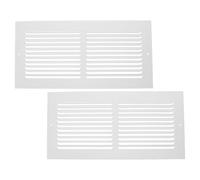 2pcs White Metal Louvered Air Intake Vent Grille Cover 16x8