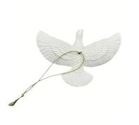 2PCS White Peace Dove Christmas Ornaments - Resin Friendship Turtle Doves Hanging Decoration, Symbol of Peace & Love, Elegant Bird Figurines for Tree, Wreath, Home or Gift