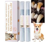 2PCS White Pet Teeth Pen Tool,Pet Toothbrush Pen,Dog Oral Cleaning Pen,Dog Teeth Cleaning Pen,Dog Tooth Brushing Kit,Pet Cleaner Toothbrush for Puppies,Dogs Cats Natural Plants Tartar Remover Tool