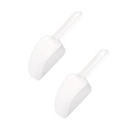 2Pcs White Plastic Ice Scoop,Ice Cream Scoops,Kitchen Ice Scooper for Ice Maker, Ice Scooper for Ice Maker Freezer Bar Wedding Party Small Food Scoops for Pet Animal Dog Food Candy Scoop