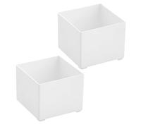 2pcs White Plastic Memo Pad Holder for Desk Organising Small Supplies | Smooth Edges, Scratch Protection, Bookshelf or Home Office Use, Suits Students and Home Organisers