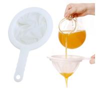 2pcs White Plastic Mesh Strainer- 200 Mesh Fine Mesh Sieve Food Grade PP Mesh Strainer with Non-Slip Handle, Ultra-Fine Nylon Sieve for Coffee, Jam, Fruits, and Vegetables - Durable & Easy to Use