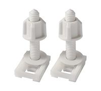 2Pcs White Plastic Toilet Seat Screws and Nuts, Fixed Screw Toilet Connector Replacement Parts with Mounting Screws(2PACK)
