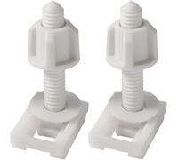 2Pcs White Plastic Toilet Seat Screws and Nuts with Washers,Hinge Bolts Screws Hinges Replacement Parts for Mounting Toilet Seats Toilet Lid Toilet Seats