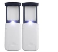 2Pcs White Pocket M/agnifying G/lass with Light and Sliding Case,Portable Handheld Magnifier,Pull-out Pocket Magnifier with Led Ligh/t,Magnifying Glas/s With Light for Reading,Small Magnifyin/g Glass
