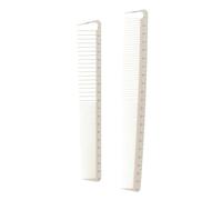 2pcs White Professional Hair Cutting Combs Set,Simple Salon Hair Styling Measure Comb,Beautiful Anti Hairdressing Barber Combs,Styling Tools and Appliances 10.87 x 3.74 x 0.28 inches