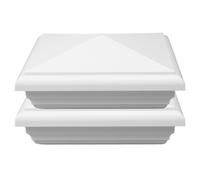 2pcs White PVC 4x4 Inch Fence Post Caps Square Pyramid Top Covers | Classic British Style, Snug Fit, Smooth Finish, UV Colour Retention, Prevents Debris Ingress, for Porch Posts, Gates