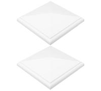2pcs White PVC Square Pyramid Fence Post Caps for 6x6 Posts