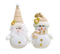 2PCS White Snowman Christmas Gonk Decorations, Handmade Rustic Gnomes Plush Decor, Xmas Table Decorations Winter Gonk Gnome Decoration for Holiday Home Kitchen Coffee Bar Party