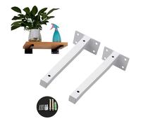 2PCS White Square Pipe Triangle Bracket Shelf Support Adjustable Holder Wall Mount Bench Table Tripod 4“-20” Inc Suitable for Furniture cabinets(350mm White)