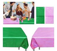 2Pcs Wicked Birthday Decorations, Wicked Party Decorations, Holographic Tablecloth, 1m x 2.7m Each, Perfect for Witch Movie Party and Birthday Celebration Table Decor ( Pink and Green)