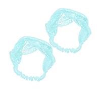 2pcs Wide Floral Lace Headband for Women and Stretchy Hair Accessories Blue for Parties and Daily Wear Fits Chic Design with Fine Workmanship