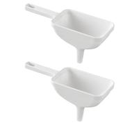2pcs Wide Funnel Plastic with Handle, PP Liquid for Refills | White Finish, Wide Mouth Design, Space Saving Build, Spill Reduction, Small Bottles and Wine