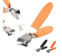 2PCS Wide Jaw Opening Nail Clipper for Thick Toenails and Ingrown Nails, Long Anti-Splash Handle Toe Nail Clippers for Men and Women, Professional Large Nail Trimmer