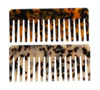 2Pcs Wide Tooth Comb Large Cellulose Acetate Tortoise Comb for Wet and Dry Women's Thick Curly Wavy Hair