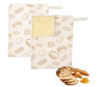 2pcs Wide Zipper Access Beeswax Bread Bag, 43x33.3cm/16.93x13.11in Reusable Cotton Beeswax Sourdough Storage Bag Accessories Supplies with L-Shaped Wide Zipper for Keeping Homemade Bread Fresh Longer