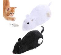 2PCS Wind Up Mouse Toy for Cats, Plush Clockwork Mouse with Twirling Tail, Interactive Prank Toy for Indoor Cats, Realistic Mouse for Party Favors, Kids Gifts and Cat Entertainment(style one)