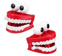 2Pcs Wind- up Toys Plastic Chattering Teeth Wind up Toy Early Educational Toy Popping False Toy Funny Teeth Toys Easter Baskets Stuffers for Kids Toddler