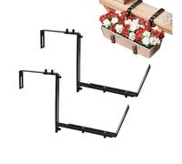 2PCS Window Box Planter Brackets, Adjustable Metal Railing Planter Bracket, Sturdy Window Flower Pot Stand, Heavy Duty Fence Plantation Box Stand, for Patio Garden Gazebo Balcony